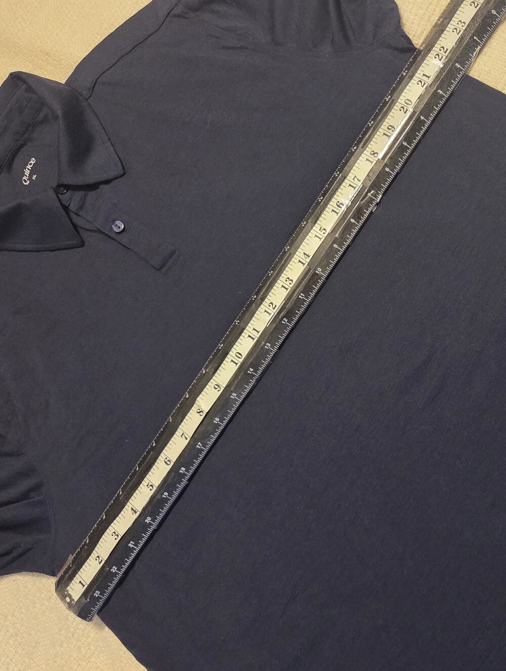 Quince Men's Polo XL Navy Blue Merino Wool Solid - Picture 8 of 11